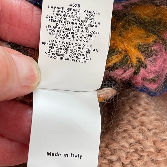 MOSCHINO Cheap & Chic Pink Mohair Blend Patterned Knit Sweater EUC Size 10 US - Picture 10 of 15